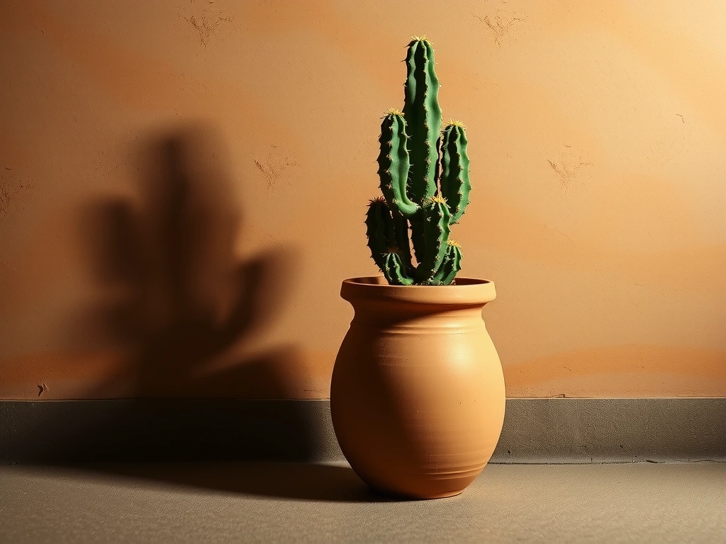 Stylized cactus in a pot